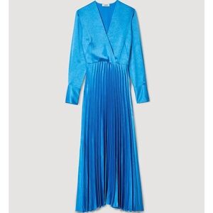 SANDRO Elegant Blue Pleated Dress